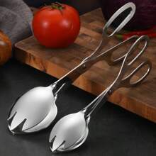 1pc Stainless Steel Salad Tongs/Cooking Tongs, Food Tongs, Serving Tongs, Cake Tongs, Buffet Snack Tongs, Bread Baking Tongs, Grill Tongs For Cooking, Serving, Grilling, Buffet, Salad | Kitchen Gadgets, Kitchen Accessories, Restaurant Service, Tableware