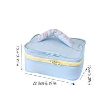 Bolsa de maquillaje con cremallera de tela suave, color liso tipo macarrón de verano refrescante, minimalista, bolsa de aseo portátil organizadora de cosméticos para mujeres, para el hogar y viajes