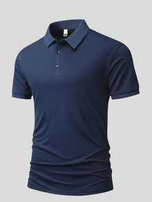 5 件男友风格男士轻盈透气跑步、健身、休闲短袖 Polo 衫和 T 恤，夏季 - 彩色 - 查看 4