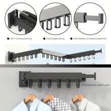 Heavy Duty Folding Drying Rack, No Hole Invisible Folding Clothesline, Window Sill Balcony Telescopic Indoor And Outdoor Wall-Mounted Clothes Rack, For Drying Clothes, Socks, T-Shirt Metal Clothes Rod.