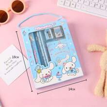 Sanrio 1 Box 6pcs, Sanrio Stationery Gift Set - Cartoon-Themed Notebook, Purse, Straightedge, Pencil, Pencil Tool, And Pencil Eraser - School Supplies & Prizes (Packaging Style Random) For Office, School, Drawing, Students, Boys & Girls, Halloween Decoration, Christmas,Back To School
