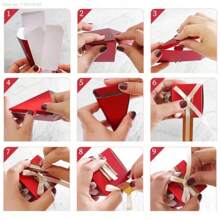 Soporte triangular para tartas, cajas para caramelos con lazo de flor, suministros de decoración para fiestas de cumpleaños y bodas, bolsas y cajas de embalaje para caramelos de boda