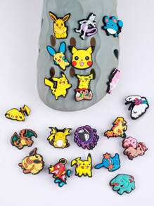 pokemon 11/20/27 Pcs Pokemon Patches Set - Fun DIY Shoe Decors, Unique Multicolored Pikachu Hole Shoe Decorations For Personalized Footwear; Ideal Gift For Pokemon Fans, Party-Goers And Collectors. PVC Soft Gel Cartoon Character 3D Decorations For Phone Cases, Water Bottles, Cute Anime Decors, Birthday Gift For Girlfriend (No Adhesive On Back)