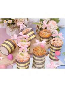 Pink Bow Cake Decorations, Suitable For Baking, Wedding Desserts, Parties, Birthdays, Cake & Cupcake Decor
