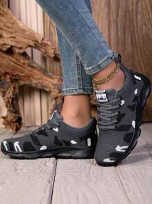 Women's Fashion Versatile Breathable Lightweight Camouflage Athletic Casual Sneakers, Running Shoes, Walking Shoes
