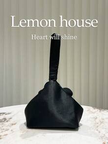 1 件优雅玫瑰花布迷你手提包，复古晚会手拿包，适合旗袍，适合宴会、舞会、派对等场合 - 黑色 - 查看 3