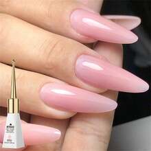 Mtssii Glass Bottle Milky White Nude Pink Color Rubber Base Gel Nail Polish 10ml Long-Lasting Semi-Permanent Varnish Soak Off Self Leveling UV LED Gel Nail Supplies