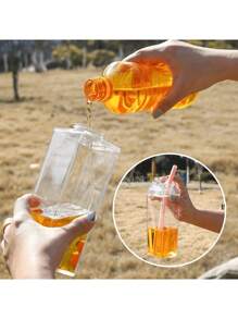 Bottiglia dell'acqua/del latte di grande capacità - Bottiglia quadrata trasparente del latte, bottiglia d'acqua portatile, adatta per cucina, sport all'aperto, campeggio, camper, palestra e altri luoghi, dispenser di latte per acqua, tè, caffè, succhi o altre bevande