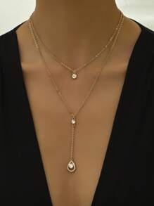 1 colar feminino com corrente de ouro e pingente de pérola, design minimalista moderno, adequado para uso diário