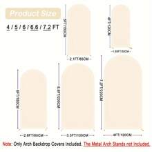 Arch Backdrop, 4ft, 5ft, 6ft, 6.6ft, 7.2ft, 8ft Beige Wedding Arch Cover 2 Sided Spandex Fitted Fabric Arch Backdrop Dome Arch Backdrop Fabric For Birthday Party Wedding Arch Stand Decoration, (Stand Not Included , Fabric Background Only)