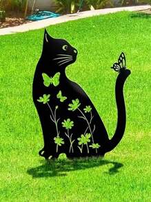 1pc Creative Metal Cute Cat Garden Stake Decor