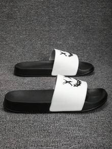 Couples Soft EVA Flat Non-Slip House Slippers, Men's Bathroom Slippers, Summer Men's Beach Sandals, Comfortable & Durable, Suitable For Indoor & Outdoor Daily Casual Wear, Women's House Slippers - White - View 8