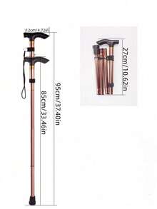 1 件伸缩折叠登山杖，加固可调节老年人手杖