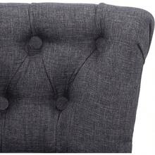 Makeup Vanity Chair Bedroom Dring Table Chair Stool Comfy Linen Make Up Stool With Solid Wood Legs And Tufted Back Dark Grey - DarkGray - View 7