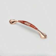2pcs European Style Blue & Red Antique Amber Cabinet Pulls, Ivory White Aluminum Alloy Drawer Handles, Solid Interior Hardware