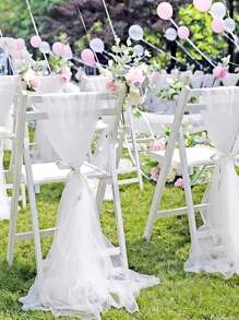 2pcs 6m White Chiffon Archway Fabric, Wedding Archway Fabric, Birthday Party Background Decoration, Polyester Romantic Party Decoration For Wedding, Wedding Party Bridal Shower Decor Room Decoration Supplies, Suitable For Wedding Archway, Stair Fence Decor, Chair Back Decoration, Sheer Mesh Door Curtain, Gauze Table Runner, Table Cover, Banquets Party Supplies