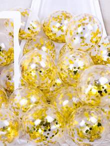 10 个 12 英寸混合彩色五彩纸屑乳胶氦气球，闪亮透明气球，适用于婚礼、生日、派对、返校、毕业装饰，颜色有彩色、粉色、红色、金色、橙色、绿色、玫瑰金、浅蓝色、海军蓝、银色、紫色闪光气球