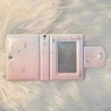 Grid, Stripe & Dot Photo Album, 3-Inch Style Photo Holder Book With Snap Buttons For Idol Fan Cards Collection,Back To School,School Supplies - View 5