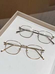 一副Y2K风格方形镜框变色眼镜，男女通用，透明镜片电脑眼镜，时尚女士配饰，附赠眼镜盒和清洁布 - 彩色 - 查看 7