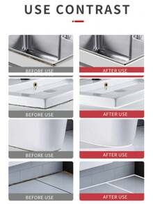 瓷砖缝隙填充防水280ml裂缝灌浆缝隙填充/灌浆修复填充管道膏厨房和浴室墙砖填缝剂（白色） - 彩色 - 查看 9