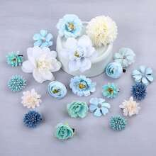 21pcs Flower Hair Clips Set, Boho 3D Rose Floral Hair Clips, Suitable For Cute Girls Daily Wear Or Wedding Bride Party Headpiece, Romantic Gift For Women/Girls, Purple & Pink, Valentine's Day Party Hair Accessories Claw Clips Hair Claws Hair Barrettes