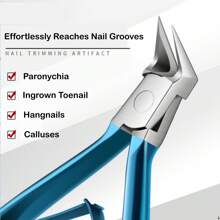 AIRCUN Professional Nail Trimming Kit With Stainless Steel Tools, Multi-Function Dead Skin Remover For Ingrown Toenails, Hangnails, Calluses, And Paronychia, Ergonomic Handle Design With Nail File & Cuttle Pusher (White/Blue)