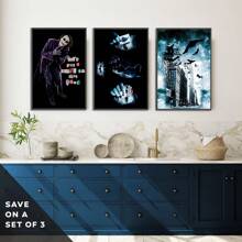 WB 1/15PCS DC Batman The Dark Knight Poster Movie Figures Home Decoration Painting Wall Art Bedroom Cartoons Decor Wallpaper Wall Bedroom Decoration - Frameless