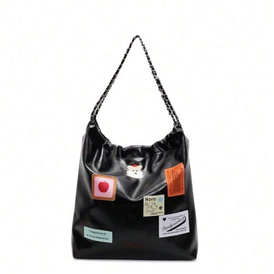 Women's Bag 2025 New Korean Style Fashion Shoulder Bag Large Capacity Portable Pleated Bucket Bag - Black - View 1