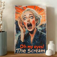1pc Oh, My Eyes "Classic Movie Style Poster Canvas Painting Modern Home Living Room Bedroom Living Room And Hallway Wall Decoration Wall Art Gift Optional Frame ,Wall Art With Frame - Multicolor - View 3