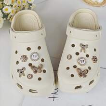 10 pingentes de sapato faça você mesmo - borboleta brilhante, laço, botões decorativos florais, material leve não metálico, estilo versátil e fofo da moda Y2K para homens e mulheres, adequado para sapatos de praia de EVA, sandálias, decoração de sapatos removíveis, presente de Natal