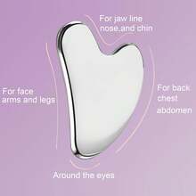 Stainless Steel Gua Metal Silver Guasha Face Chin Jawline Sculpting Eyes Neck Body Tighten Skin Massage Care Gifts - 1 - 查看 6