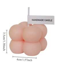 1pc Bubble Cube Shaped Decorative Smokeless Scented Candle, Household Bedroom Decoration,Gifts Birthday Graduation,Gifts