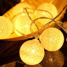 10/20 LED Luces de cadena de bolas de algodón Luces de bolas de algodón Luces de hadas de bolas de algodón para dormitorio, Día de San Valentín, boda, Navidad, Halloween, fiesta de Acción de Gracias, Navidad, decoración del hogar