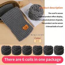 6 écheveaux de laine + 1 accessoire ours Écharpe faite main DIY Laine chenille avec petit ours, laine épaisse en pack, cadeau pour lui/elle