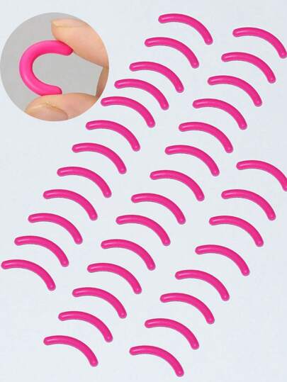 50/5 pezzi Cuscinetti di ricambio per arricciaciglia, cuscinetti in silicone morbido di colore rosa per arricciaciglia universali, accessori per il trucco, economici, per la camera da letto, il bagno, i viaggi