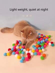 200 件装猫玩具，宠物毛绒球，逗猫玩具，猫咪互动用品，入门训练，迷你绒球游戏，弹力毛绒球等等，猫咪必需品，狗狗玩具，宠物，猫咪配件，毛绒玩具，猫咪用品 - 彩色 - 查看 13