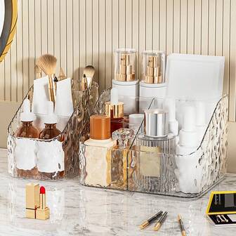 1PC浴室收纳架，化妆品展示盘，化妆品收纳篮，指甲贴收纳盒，办公用品收纳架
