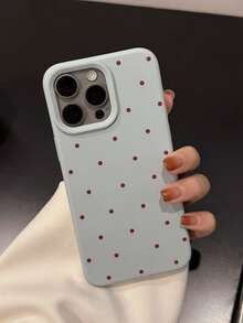 GUCADI 1 件极简主义 Ins 风格多巴胺波尔卡圆点小众创意韩日设计柔软保护手机壳适用于 Apple 16/15/14/13/12/11 系列防水防震防摔防刮 - 藍色 - 查看 5