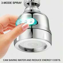 不锈钢厨房水龙头淋浴喷头节水高压喷嘴水龙头适配器，内置增压器、过滤器和多种出水效果