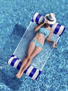 Schwimmring, aufblasbares Schwebebett, gestreifter Hängestuhl-Sonnenliege, Pool-Schwimmhilfe, Wassermatte für Schwimmbad, Sommer-Strandurlaubs-Accessoires, Strandutensilien