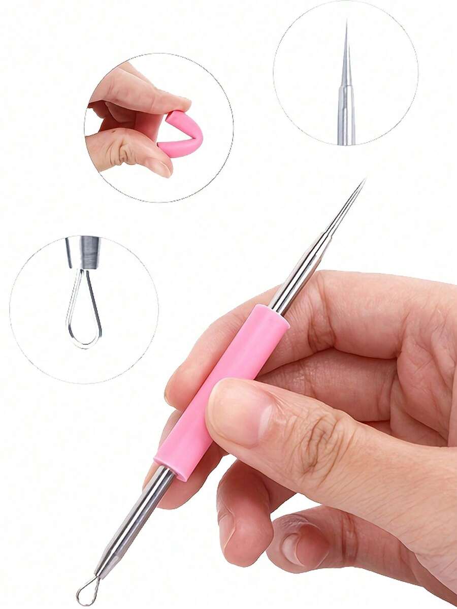 痤疮针双头粉刺挑除黑头粉刺针硅胶美容针痤疮工具、黑头去除器、美容、护肤品、水疗、自我护理、护肤工具、面部护理、美容师用品、皮肤、洗面奶、面部