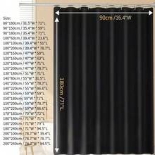 1pc Solid Color Thickened Waterproof Polyester Shower Curtain, Machine Washable Fabric With C-Shaped Hooks And Weight - Black - View 7