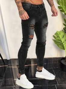 Men's Pocket Distressed Skinny Casual Fashionable Jeans