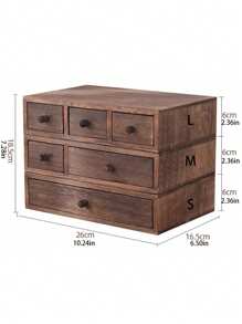 1 Stück Retro Holz Schreibtisch Schublade Aufbewahrungsbox, Vintage Stil Büroorganizer mit Schublade, rustikaler Schreibtisch Aufbewahrungsschrank
