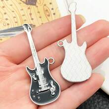 Rockstar DIY Kit: 2/6pcs Elegant Guitar Pendants - Perfect For Band Merch Jewelry Making" (Niche Appeal)