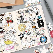 50 件宠物贴纸鸭子礼物鸭子玩具鸭子贴纸可爱贴纸动物贴纸卡哇伊贴纸趣味贴纸美学贴纸乙烯基贴纸适用于水瓶、水壶、吉他、行李箱、手机、手机壳、笔记本电脑、滑板、礼物 - 彩色 - 查看 4