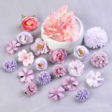 21pcs Flower Hair Clips Set, Boho 3D Rose Floral Hair Clips, Suitable For Cute Girls Daily Wear Or Wedding Bride Party Headpiece, Romantic Gift For Women/Girls, Purple & Pink, Valentine's Day Party Hair Accessories Claw Clips Hair Claws Hair Barrettes