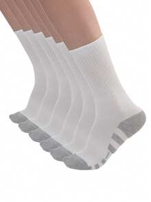 6 双/套男士运动简约风格中筒袜 - 彩色 - 查看 3