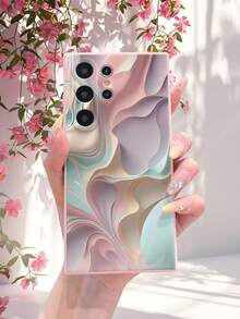 1 pieza Funda de teléfono mate y resistente a golpes con acabado de polvo gradiente brillante y de alta gama, compatible con Apple///Redmi/Infinix/Vivo - Rosa - Ver 2