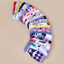Sanrio 5 Pairs Of Random Sanrio Hello Kitty Culomi Socks Casual And Versatile For Everyday Wear Youth Socks Low Vamp Summer Short Tube Socks No Show Socks